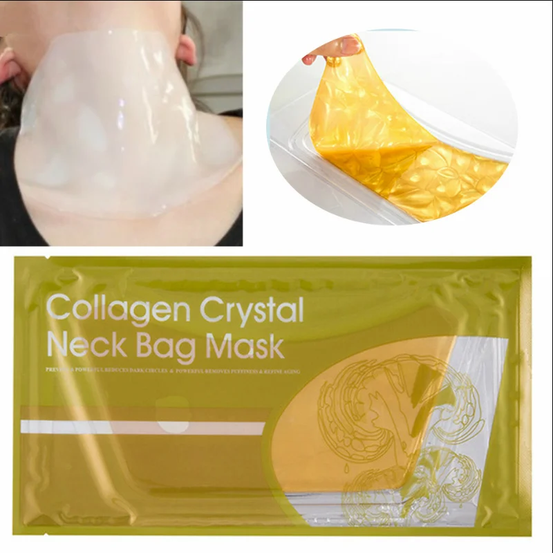 Лидер продаж Золотая коллагеновая маска для шеи отбеливающая Антивозрастная