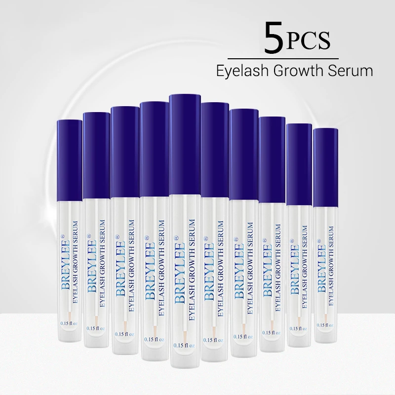 5PCS BREYLEE Eyelash Growth Serum Eyelash Enhancer Eye Lash Treatment Liquid Longer Fuller Thicker Eyelash Extension Makeup