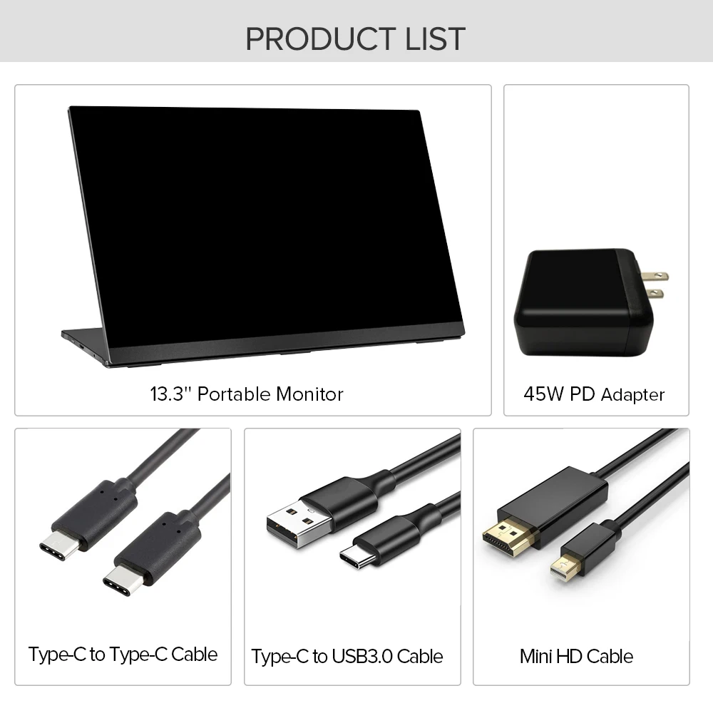 

UPERFECT 13.3 Inch Super-Ultra FHD Portable Monitor 1080P IPS TouchScreen USB Display with Gravity Sensor For HDMI PS3 PS4 XBOX