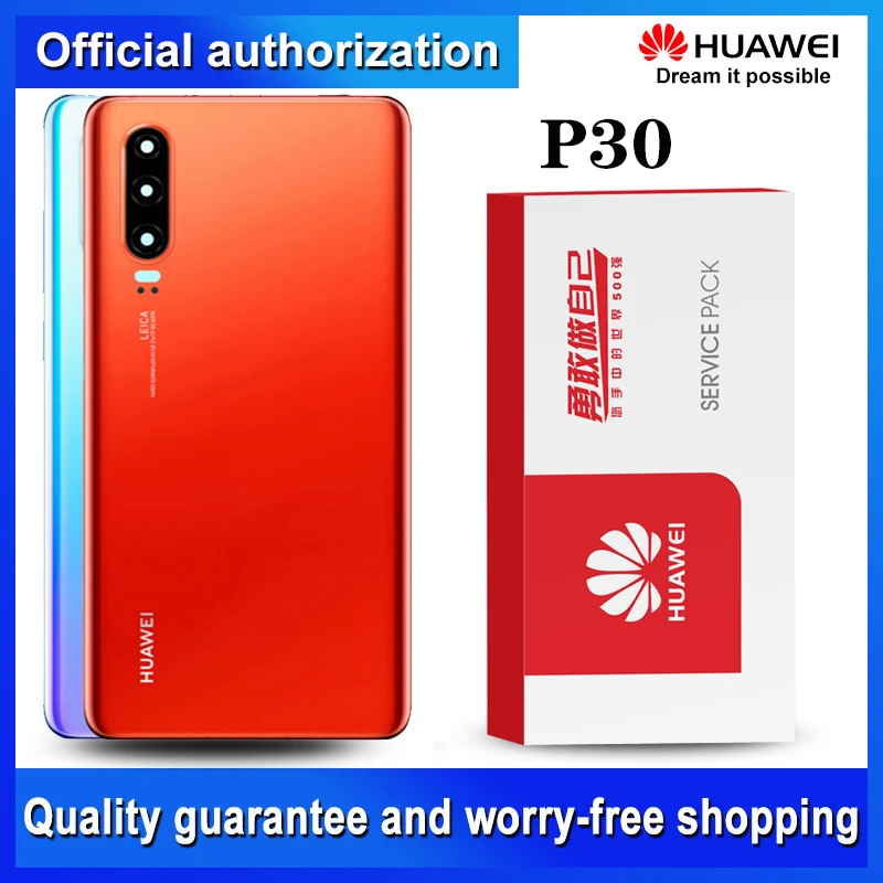 Оригинальный задний корпус Замена для HUAWEI P30 задняя крышка батарея стекло с