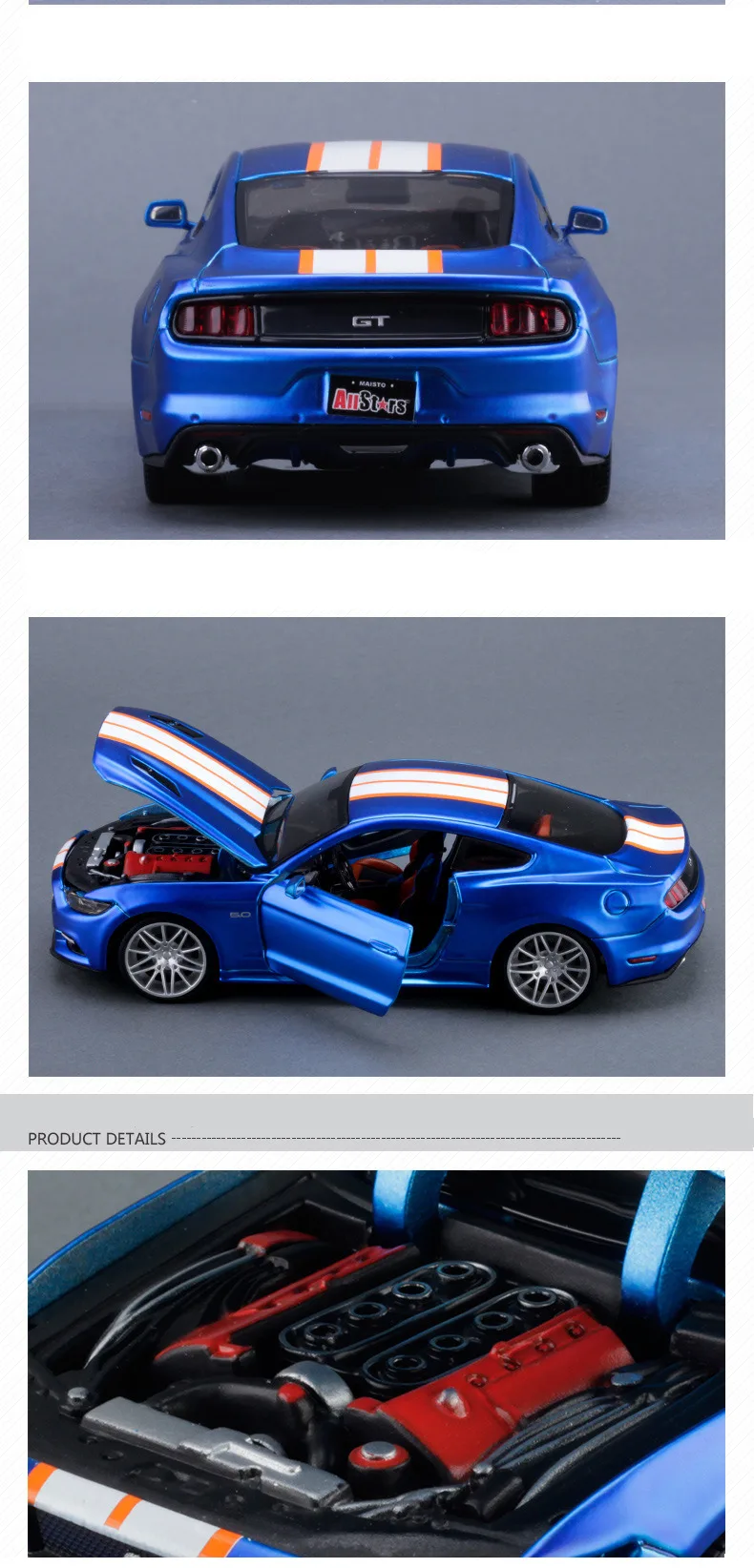 Maisto 1:24 Ford Mustang GT Roadster имитация сплава Модель автомобиля Моделирование Украшение автомобиля коллекция Подарочная игрушка