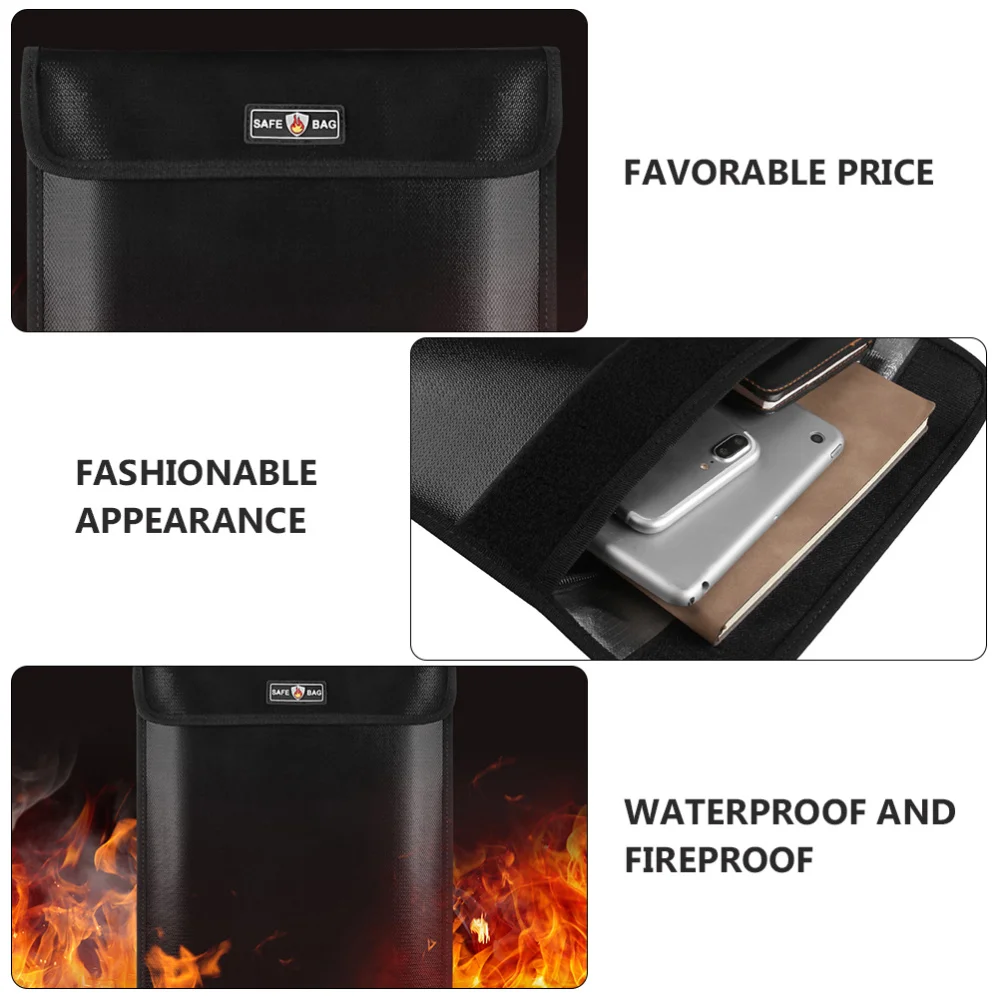 

1Pc Fireproof File Bag Waterproof Bag Durable File Pouch Document Bag