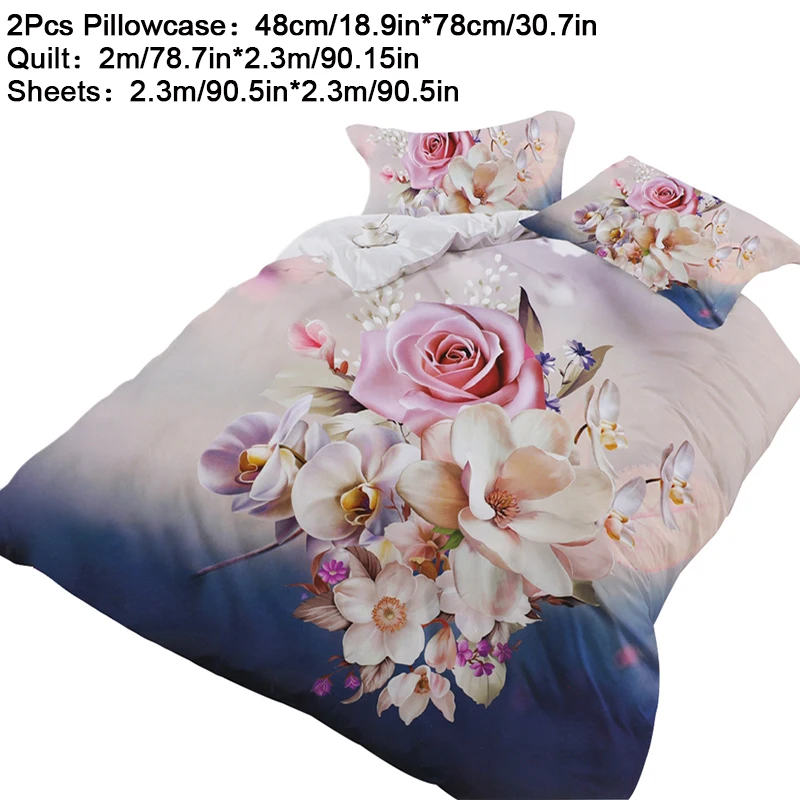 10 HIFUAR Комплект постельного белья flower3/4 шт с принтом розы роскошное постельное белье для пододеяльника наволочка постельное белье украшение комнаты домашний текстиль - Цвет: 10