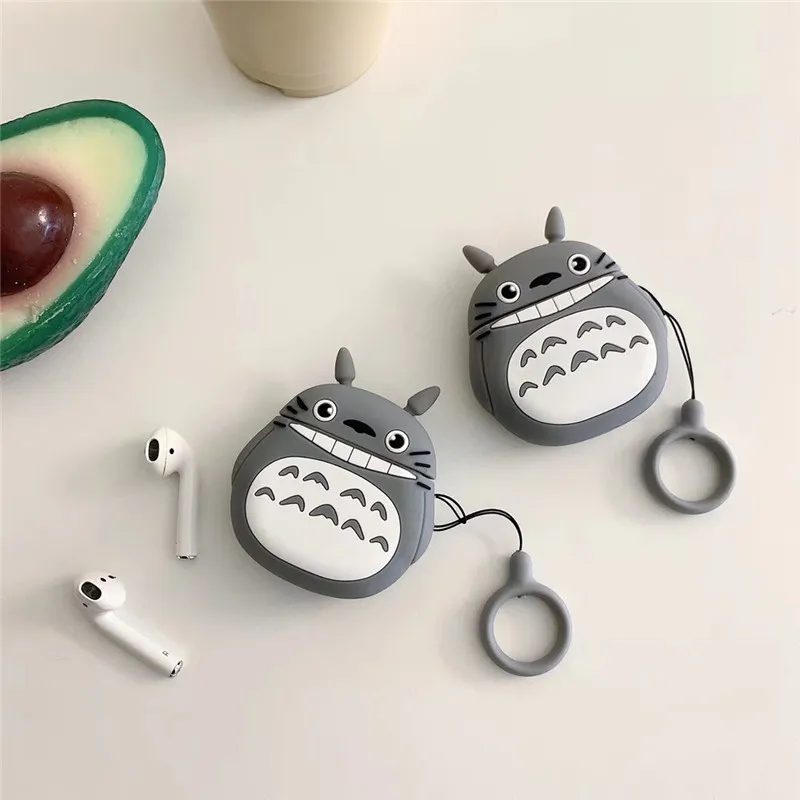3D мультяшный МИЛЫЙ Тоторо силиконовый чехол для Airpods 1 2 Bluetooth наушников s защитный