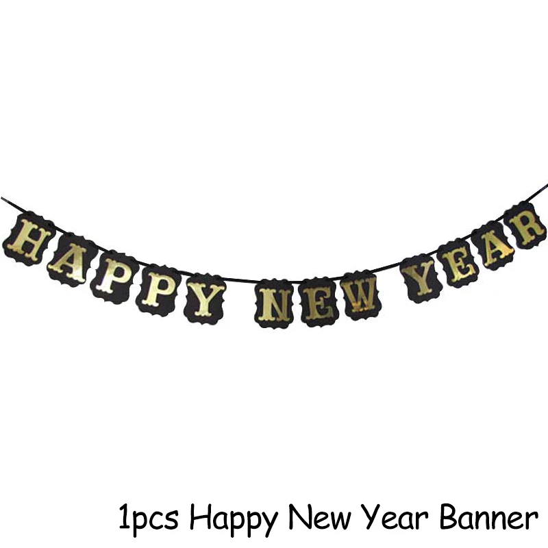 1set Banner Фоторамка с новогодним декором воздушные шары из фольги новогодние Вечерние Декорации шариковые шары с цифрами - Цвет: 1set Banner