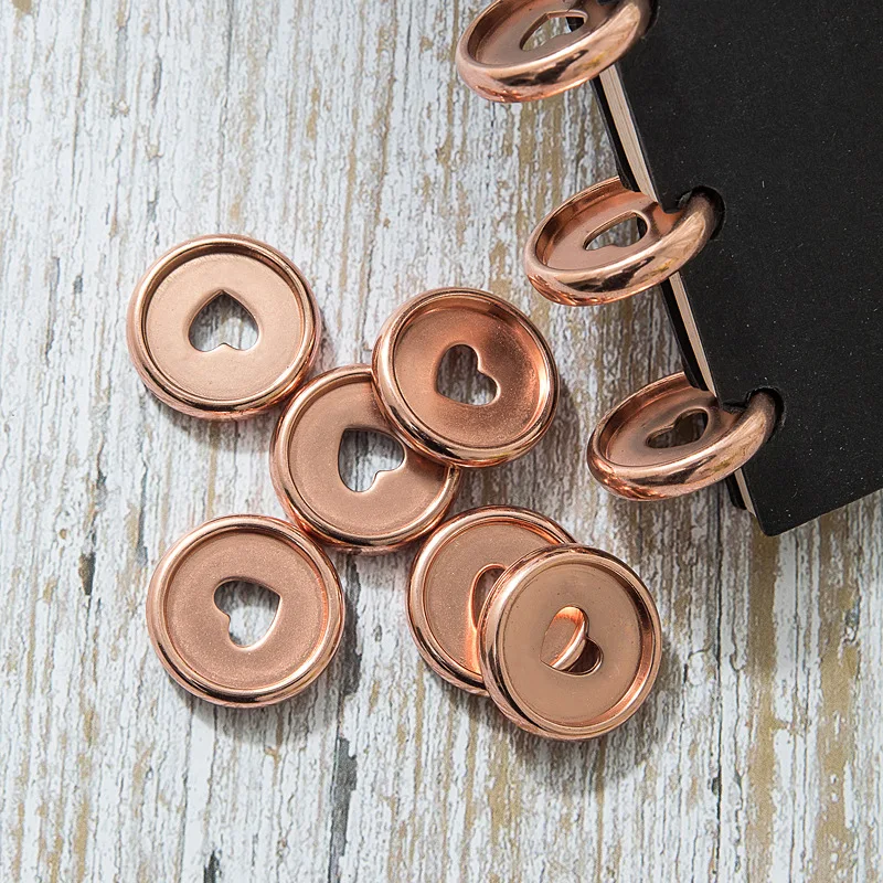 

30Pc Rose Gold Notebook Binding Disc Mushroom Hole Plastic Button For Notepad Loose-leaf Discs Binding Ring Office Binder Buckle