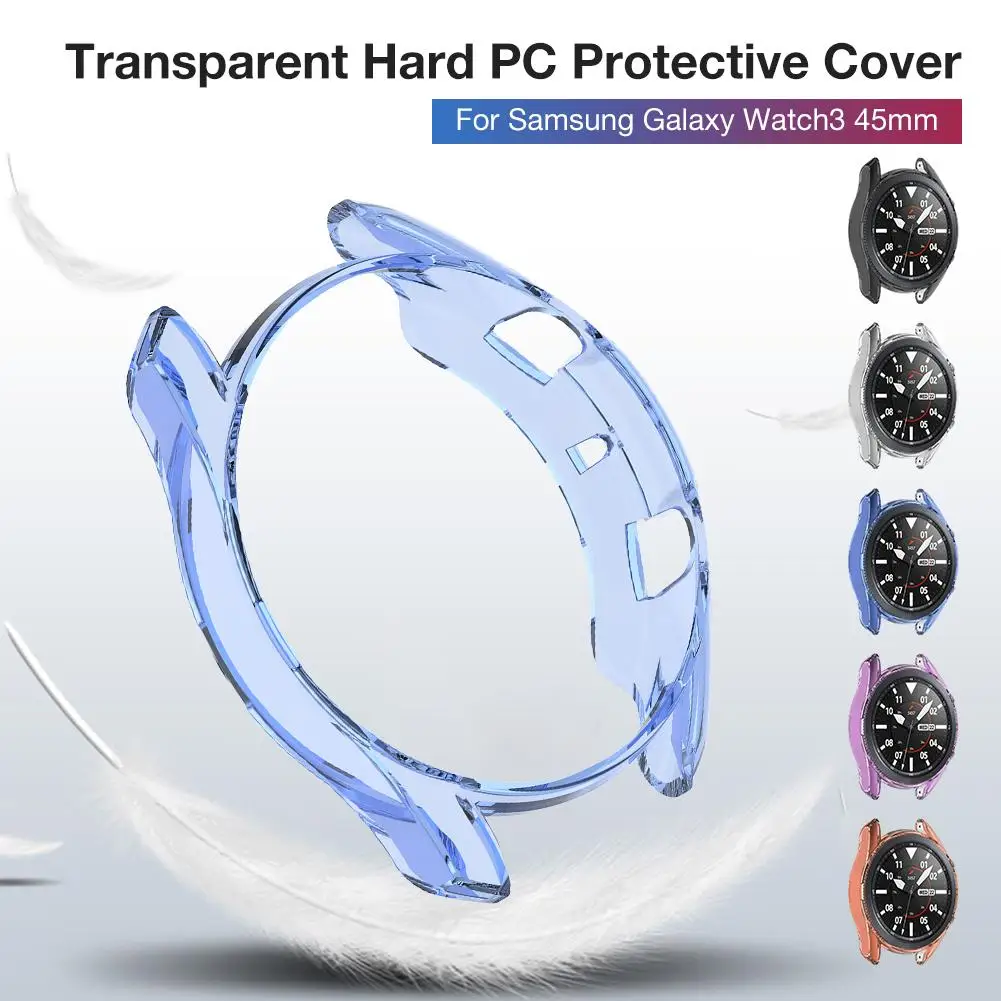 

Rondaful PC Screen Protector Screen Protective Shell Cover Case Anti-scratch Silicone Shell For Samsung Galaxy Watch3 45mm