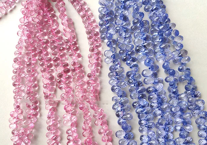 AAA бусины розового/синего/фиолетового/небесно-голубого цвета граненые 6-8 мм