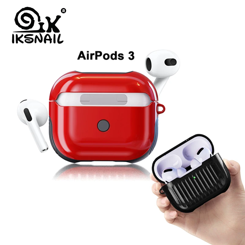 

IKSNAIL For AirPods 3 Case Luxury Glossy Hard Cover Bluetooth Wireless Earphone Case Headphone For Air pods Pro 3 Charging Boxes