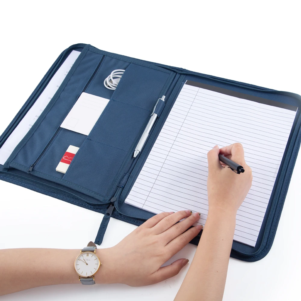 Деловая офисная папка для документов органайзер из синей ткани Оксфорд портфель