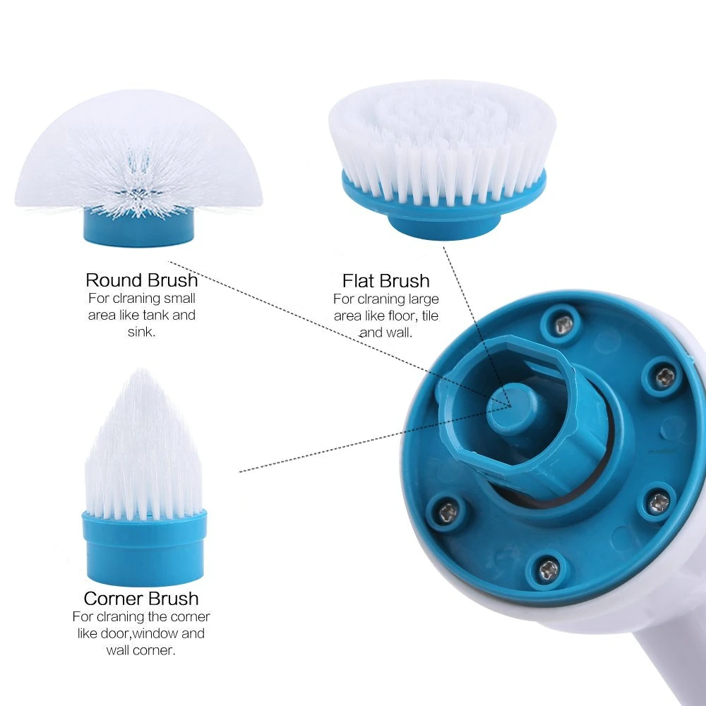 Turbo Scrub Electric Cleaning Brush Adjustable Waterproof Cleaner Wireless Charging Clean Bathroom Kitchen Tools Set | Дом и сад