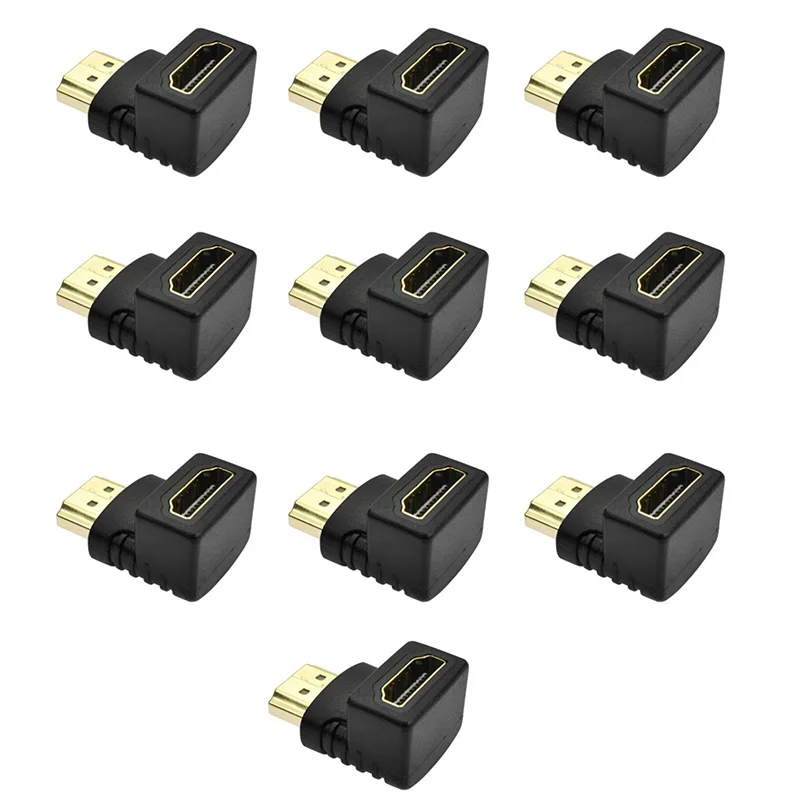 10 шт. HDMI папа к Женский адаптер 90 градусов 4K 3D для ТВ мониторы проектор HD ноутбук| |