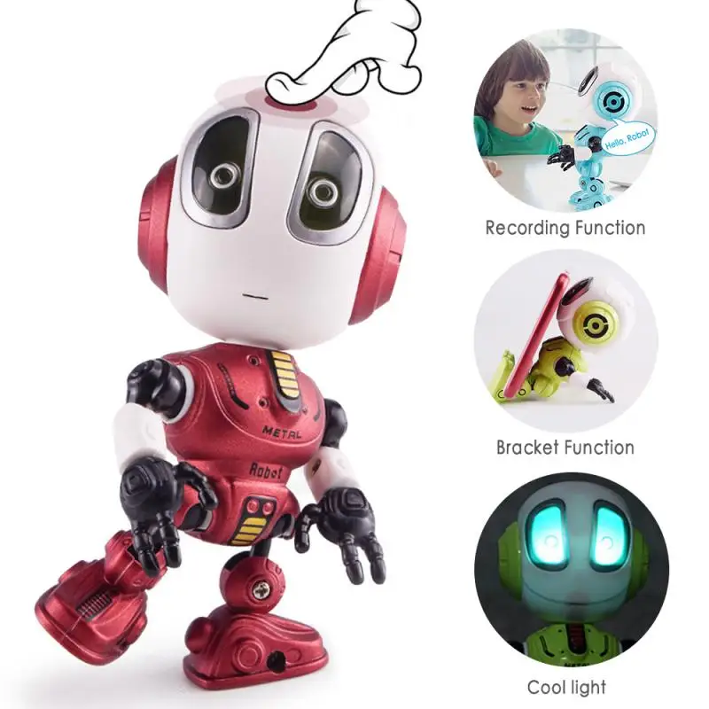 

Smart Talking Robot Toy DIY Gesture Electronic Recording Doll Toy Touch Sensor LED Light Alloy Robot Toy Kid Birthday Gift TSLM1