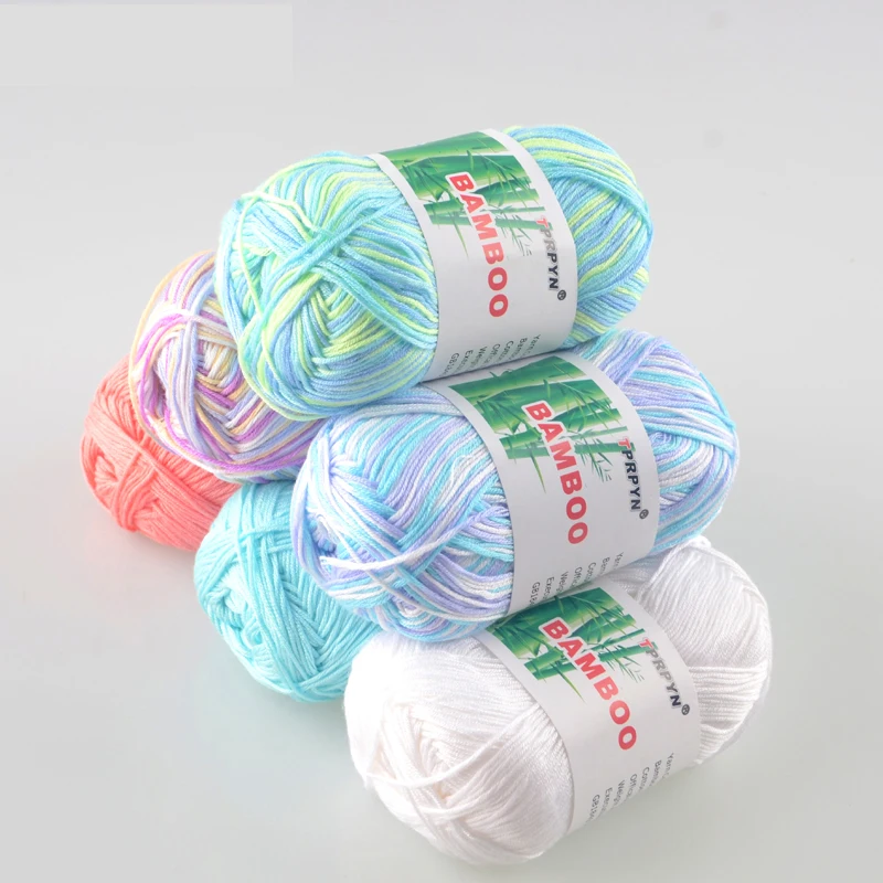TPRPYN 500 г = 10 шт. вязание крючком бамбуковая хлопковая пряжа ручной вязки для