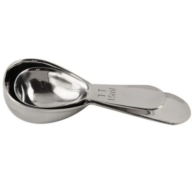 

50pcs Measuring Spoon Stainless Steel Measuring Cup Coffee Scoop Measuring Tool With Scale Coffee Tools