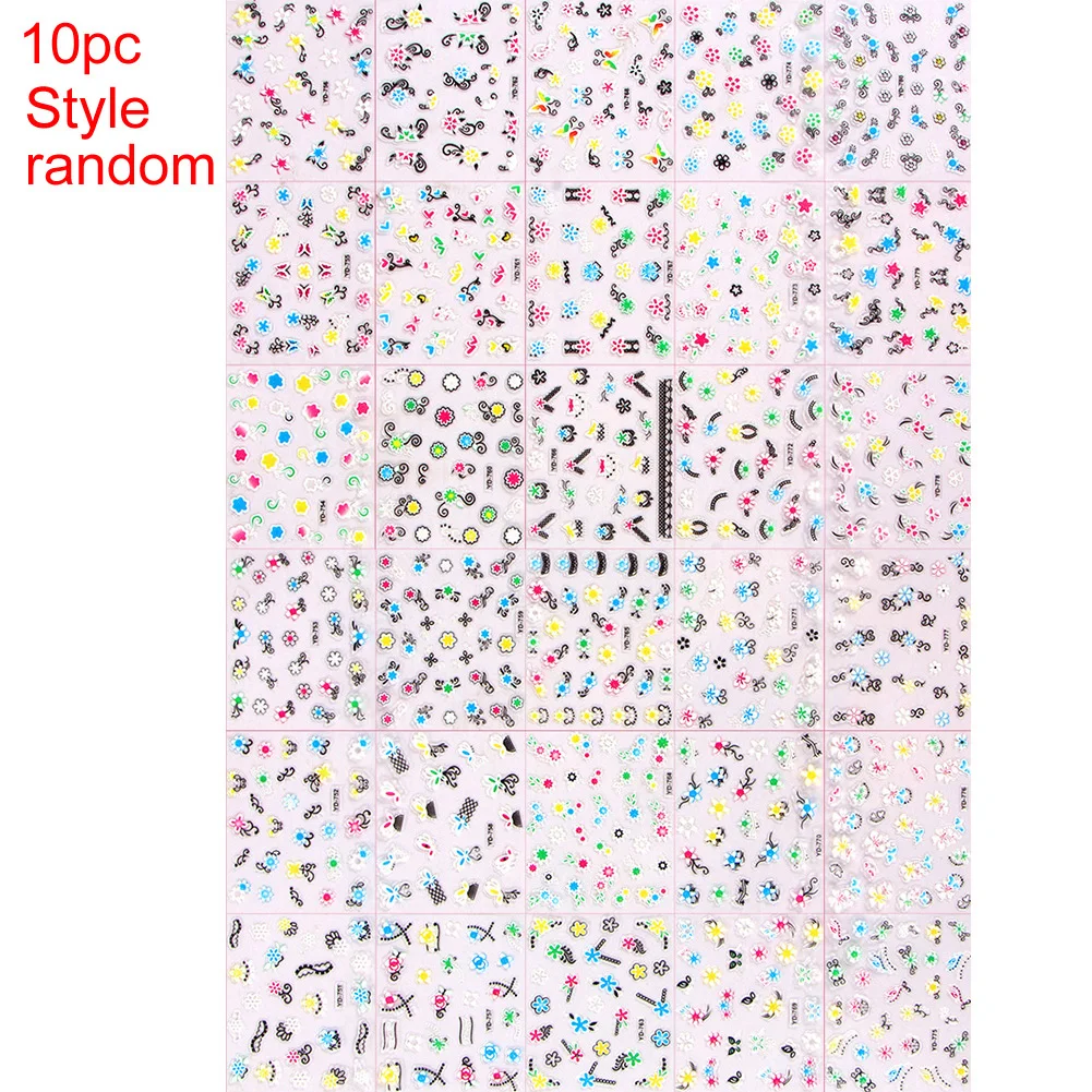 10 листов Свадебные самоклеющиеся бусины в форме цветов дизайн маникюрные