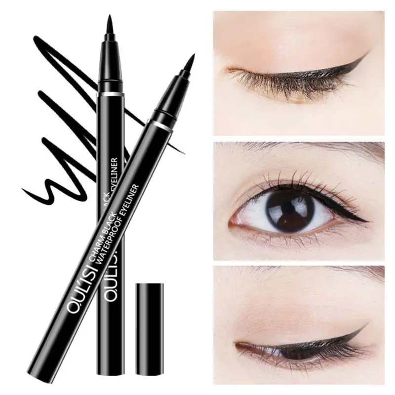 Водостойкая черная жидкая подводка для глаз карандаш большие глаза макияж