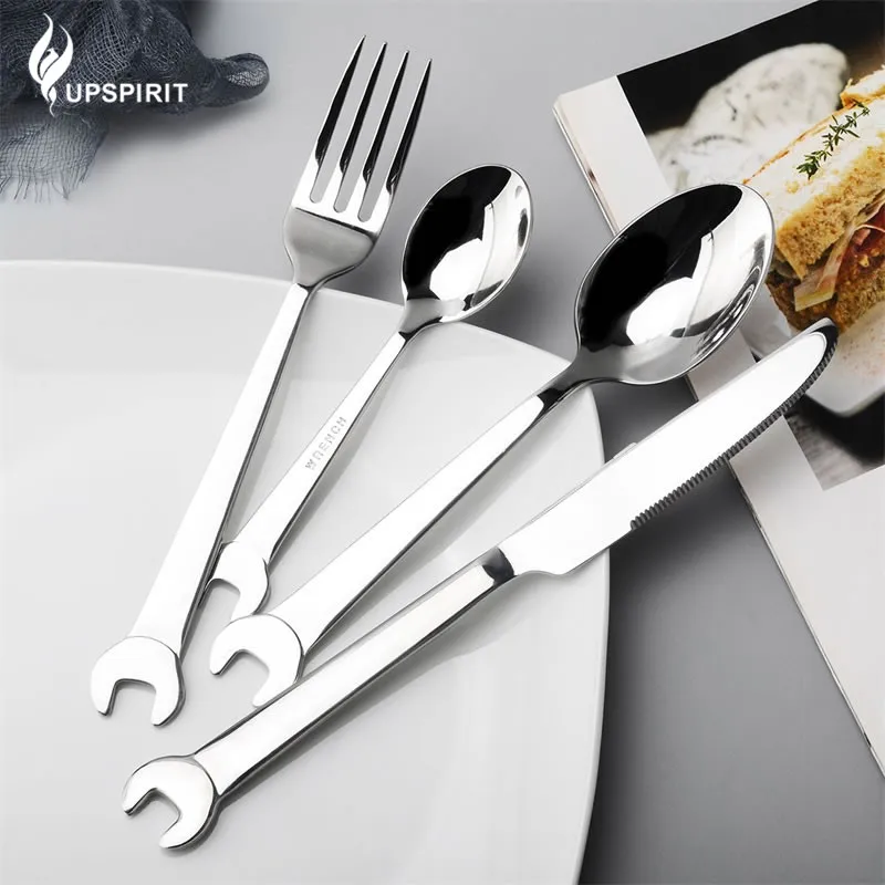 Творческий гаечный ключ столовый набор высокое качество нержавеющая сталь