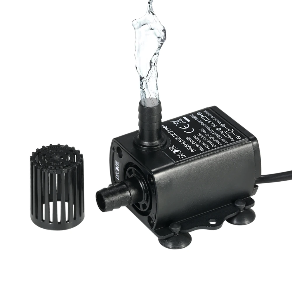 

USB DC5V 4.8W Ultra-quiet Mini Brushless Water Pump Waterproof Submersible Fountain Aquarium Circulating 300L/H Lift 300cm