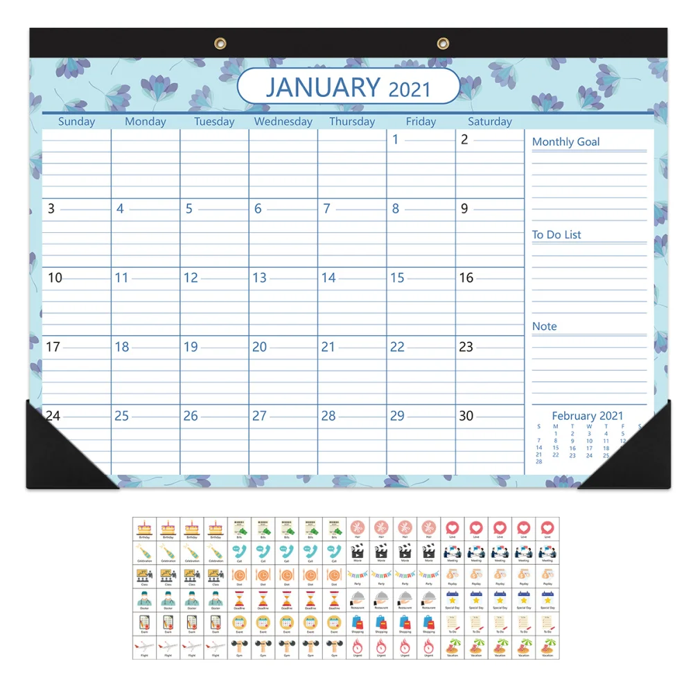 

STOBOK 2021-2022 Desk Calendar Bonus 2 Sheets Event Stickers 2 Years Monthly Planner Runs from January 1, 2021 to 31, 2022 Desk/