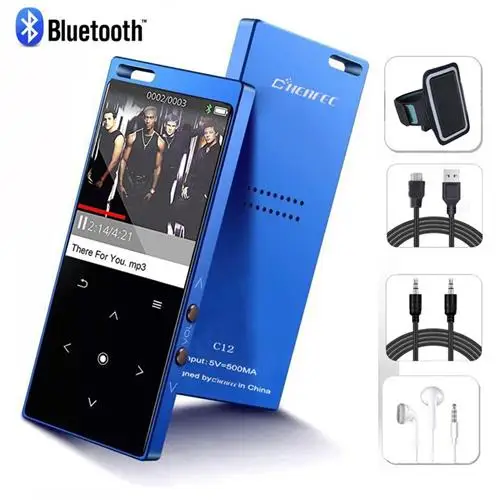 Package A Bluetooth 4,2 MP4 плеер с динамиком 1,8 дюймовый экран сенсорная кнопка MP4 видео плеер Поддержка FM, рекордер, SD/TF карта до 128 ГБ - Цвет: Package A