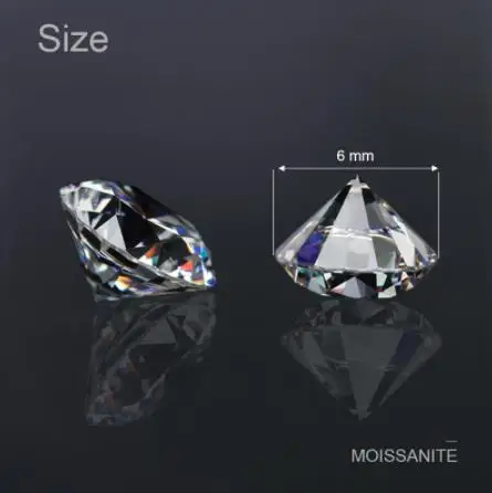 NiceGems Moissanite 6 мм GH белый цвет 0 8 карат круглая огранка отличные Сердца и стрелы