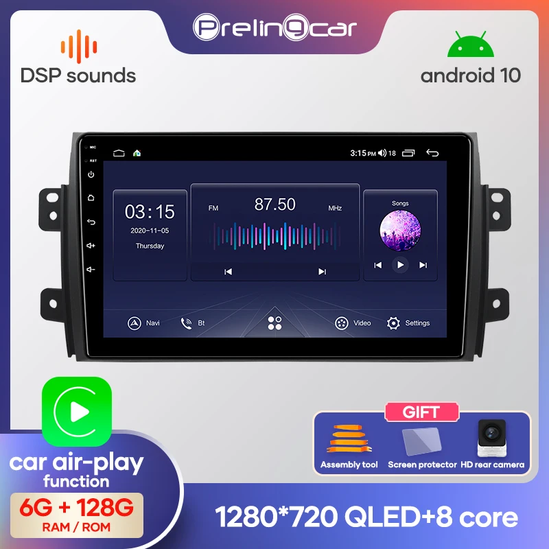 Prelingcar Android 10 0 NO 2 din автомобильное радио DVD мультимедийный видеоплеер GPS навигации