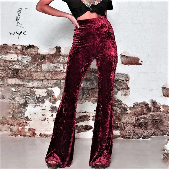 

Новые золотистые бархатные повседневные широкие брюки с высокой талией для женщин повседневные однотонные Капри женские модные бриджи вер...