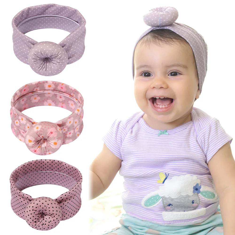 Brand New 0-6Y Newborn Infant Kids Girls Nylon Donuts Hairband Headband Stretch Turban Knot Head Wrap Headwear Gifts 3 Colors