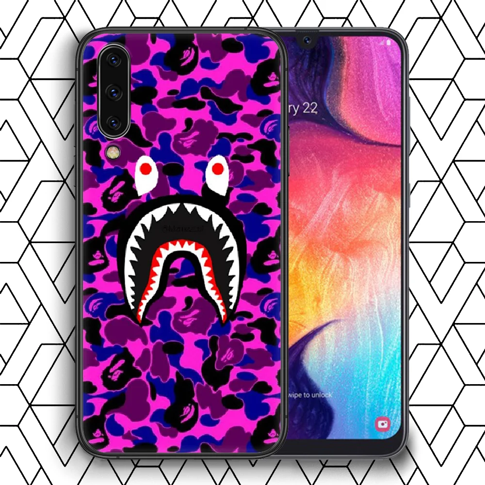 

Fashion sports brand Bape Phone Case For Samsung Galaxy A 3 5 7 8 10 20 20E 21S 30 30S 40 50 51 70 71 black Hoesjes Luxury Coque