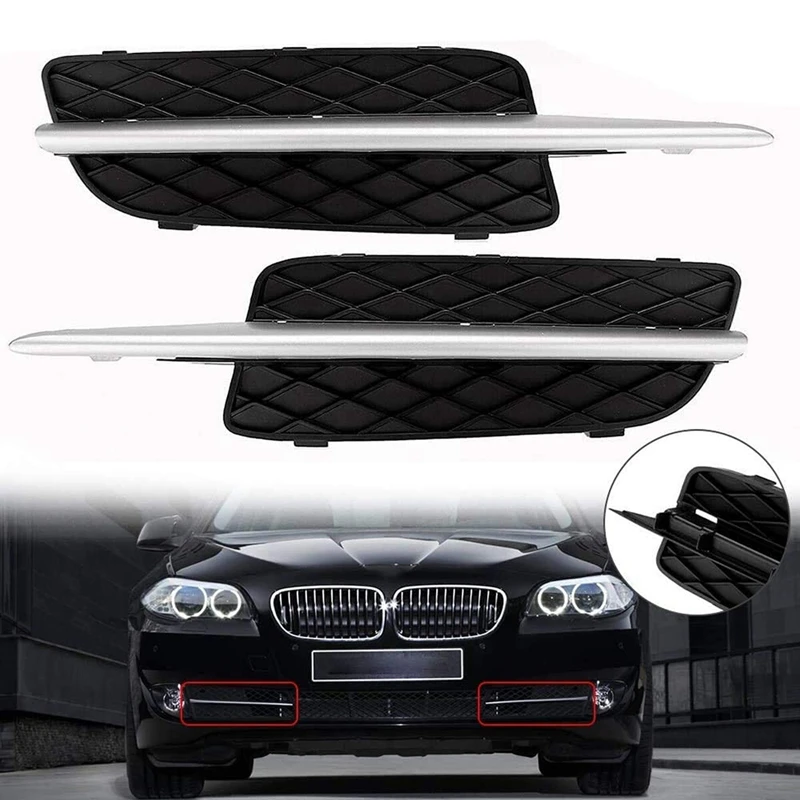 

Car Front Bumper Lower Grille Cover & Chrome Trim For-BMW X5 E70 X6 E71 2007-2010 51117159593/51117168923