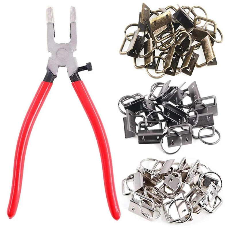 

40Pcs Key Fob Hardware Set 39Pcs Wristlet Key Fob Hardware 1 Inch +Key Fob Pliers Gles Pliers for Wristet Keyctlhain
