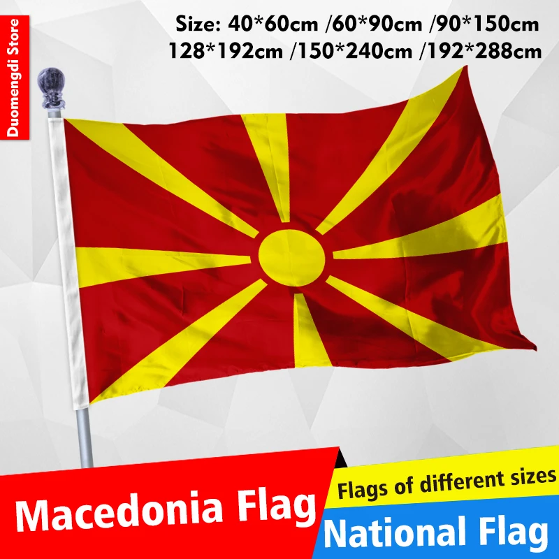 Македония флаг 3 * 5ft 4 6ft пользовательские большие национальных украшение для дома