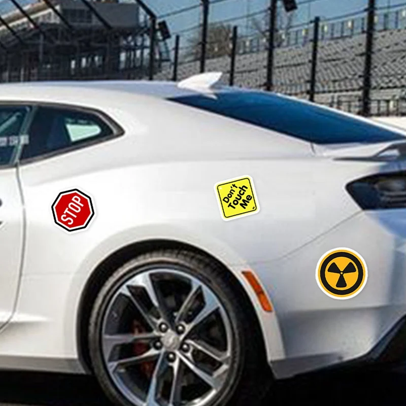 

50PCS Warning Sign Waterproof PVC Stickers Skateboarding Snowboard Removable Doodle Sticker Graffiti Stationery Stickers