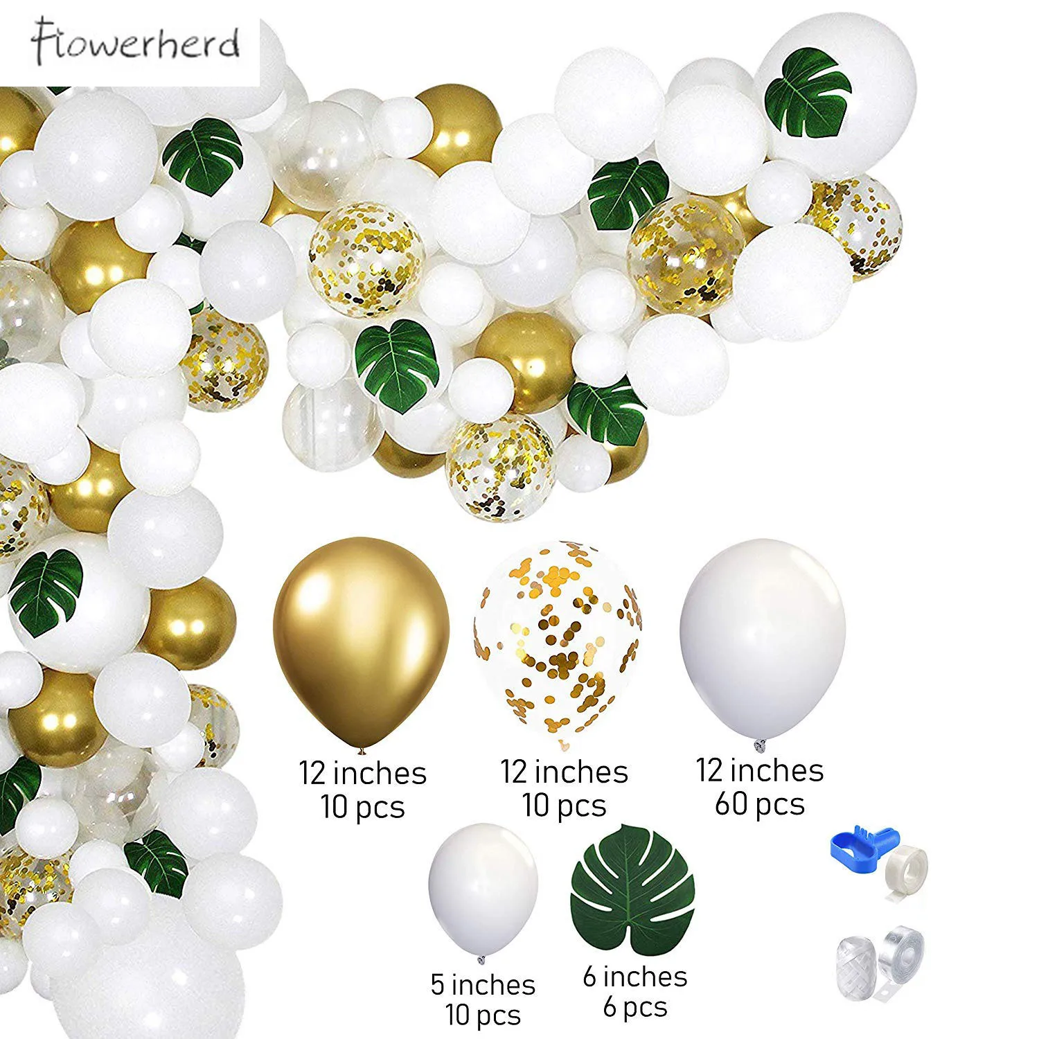 

White Gold Party Theme Balloon Garland Arch Kit Hawaiian Balloon Set Birthday Party Wedding Decoration Baby Shower Decorations
