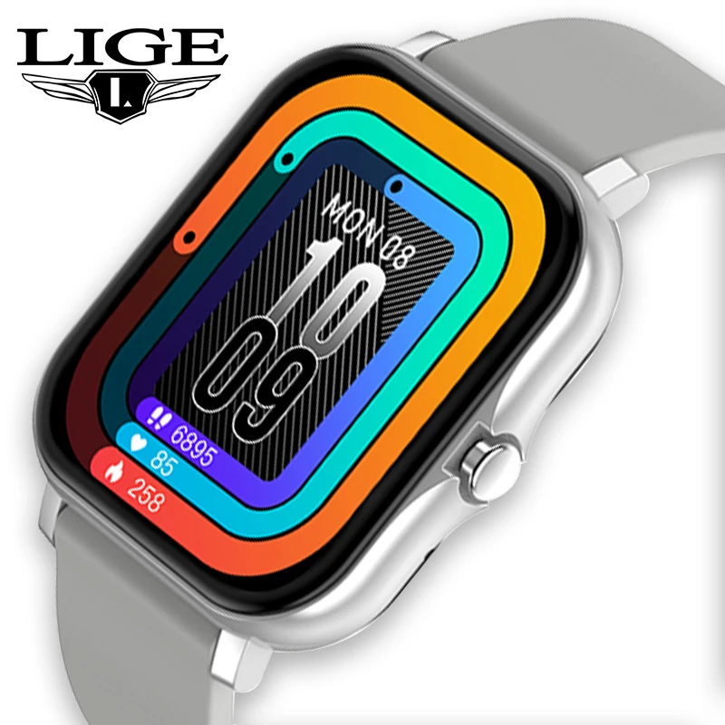 

Смарт-часы LIGE мужские спортивные с тонометром, кислородом, пульсометром, Bluetooth, звонками, IP67