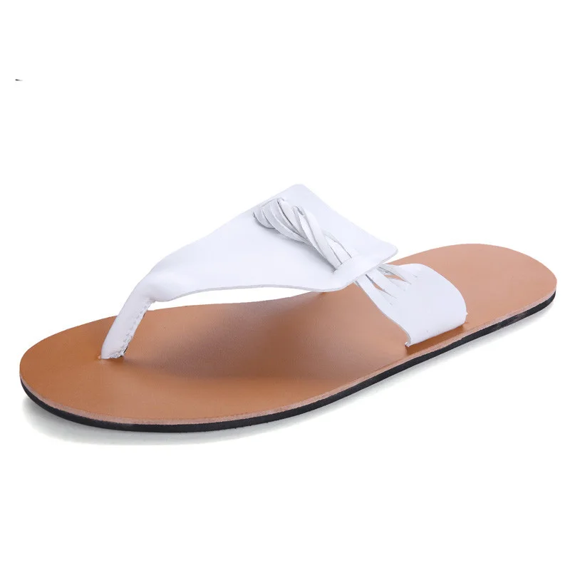 Сандалии мужские кожаные повседневная обувь гладиаторы летние модные пляжные