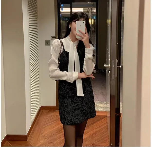 Шикарный Милый Молодежный винтажный бархатный комбинезон в Корейском стиле +