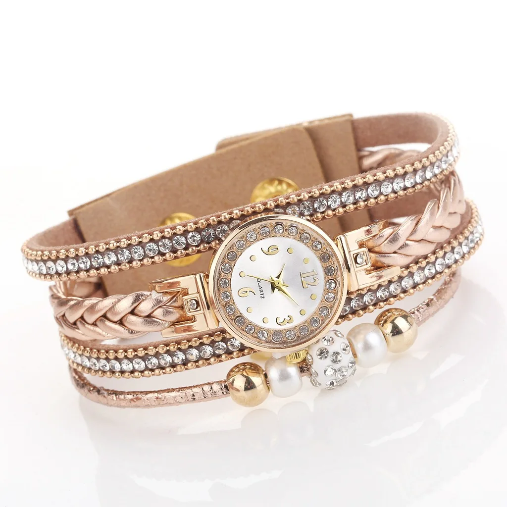 Хаки High Quality Beautiful Fashion Women Bracelet Watch Ladies Watch Casual Round Analog Quartz Wrist Bracelet Watch For Women Clock - Цвет: Хаки