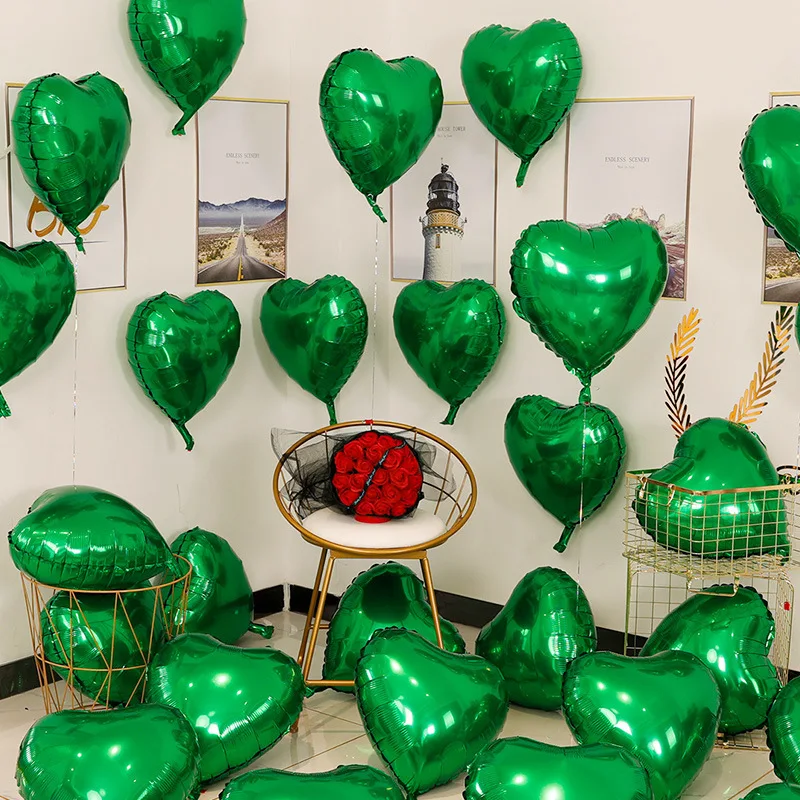 

10 18-inch Rose Gold Red Love Foil Star Heart Helium Balloons Wedding Birthday Balloons Valentine's Day Home Decoration Balloons