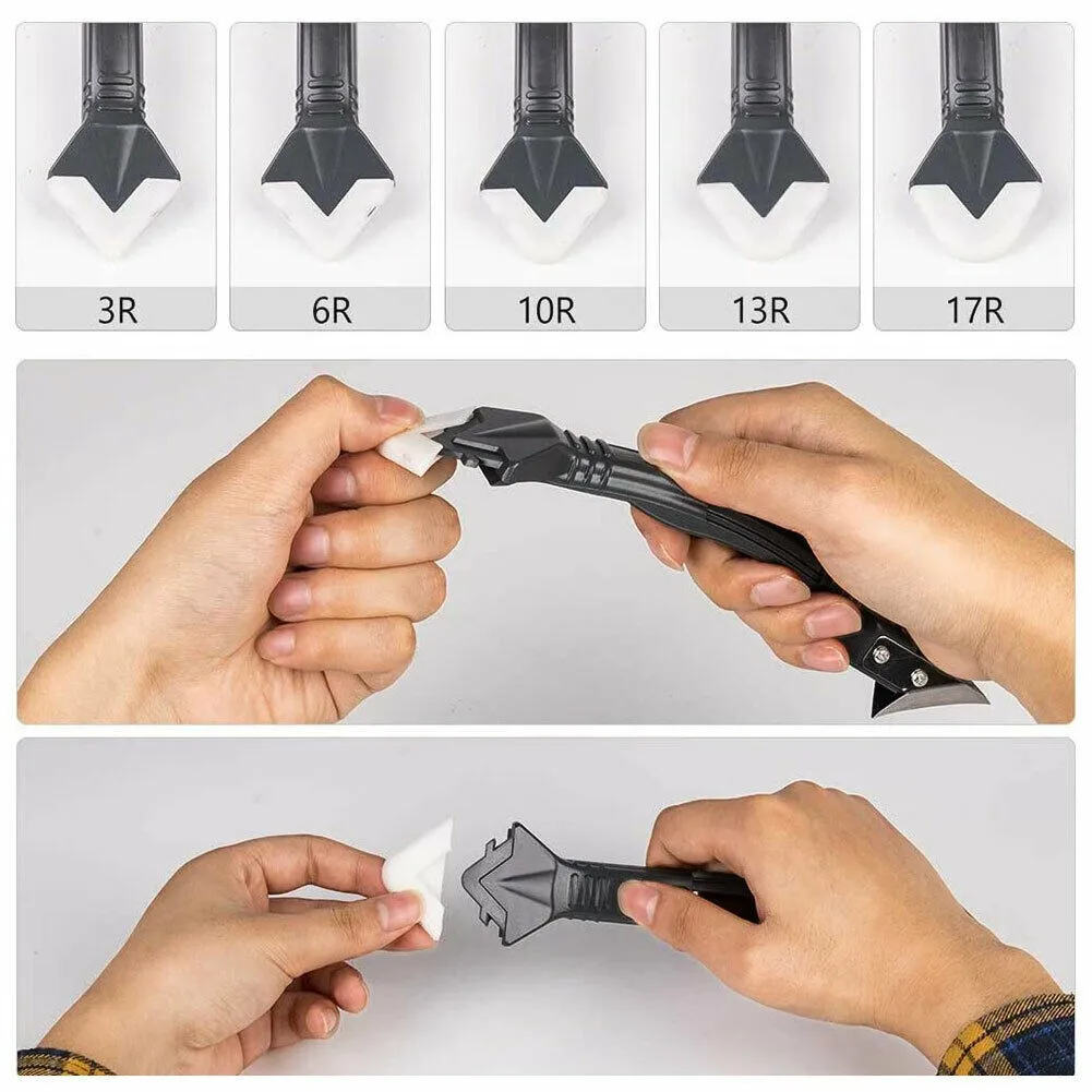 

Squeegee 5 In 1 Remover Tool Kit Silicone Scraper Set Caulking Grouting Sealant Finishing Glass Trimmer Beauty Sewing Tools