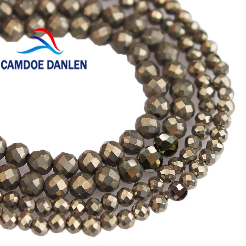 Натуральный граненый Железный пиритовый камень сверкающие маленькие круглые