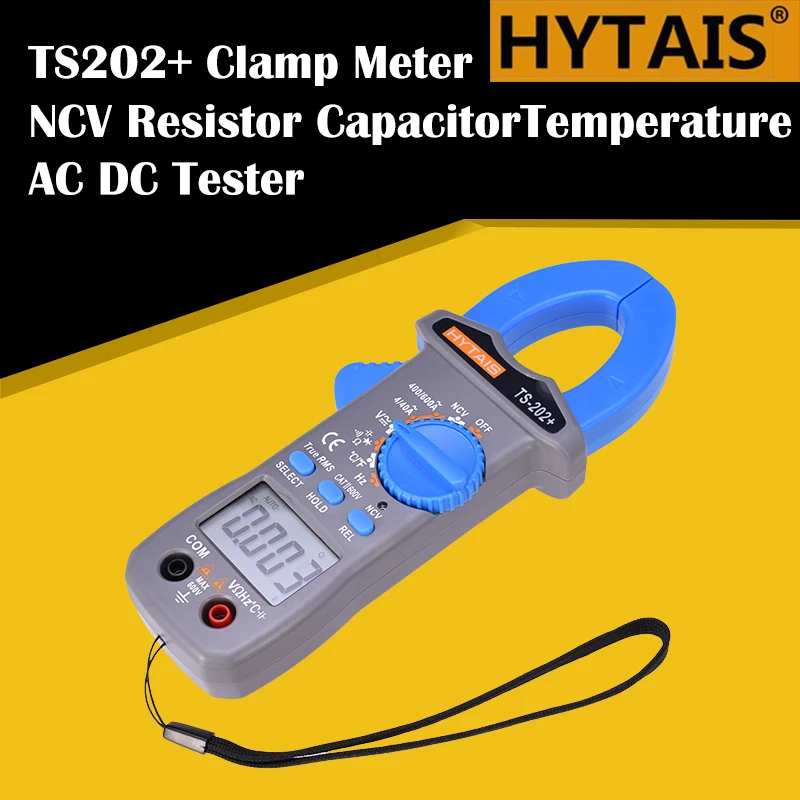 HYTAIS TS202 + цифровой клещи истинный RMS мультиметр Напряжение Частота тока NCV
