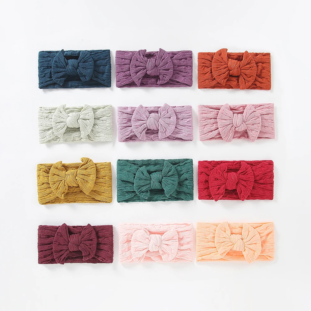 2020 новые нейлоновые повязки на голову с бантом 27 цветов плетеные однотонные