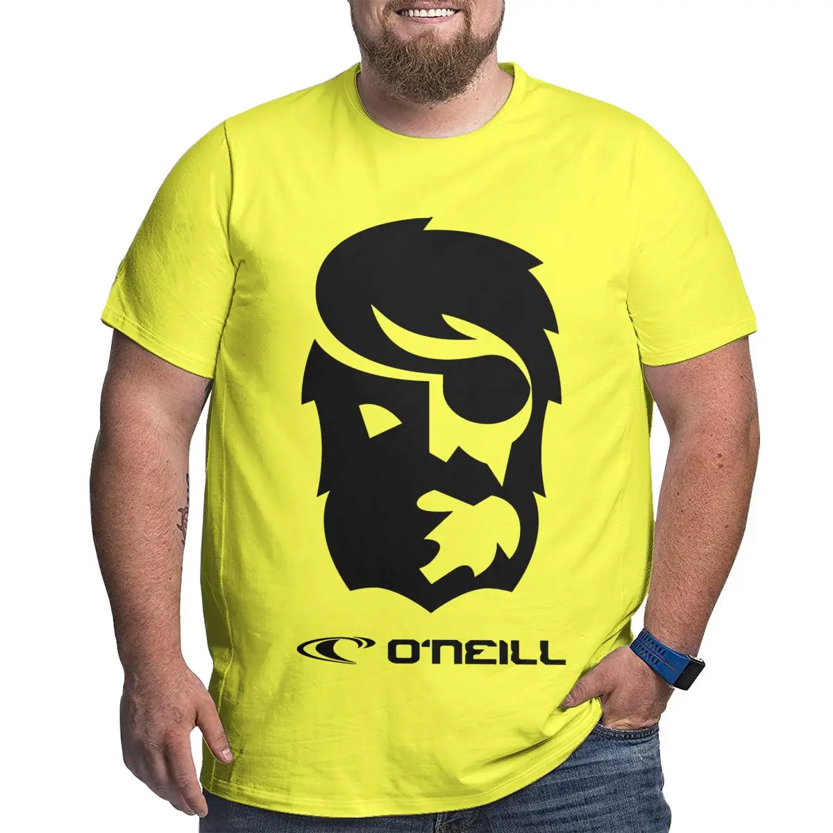 

ONeil One-eyed Man With Black Logo Men T Shirts Plus Size Oversized Cotton T-shirts for Big Man Summer Short Sleeves Tops