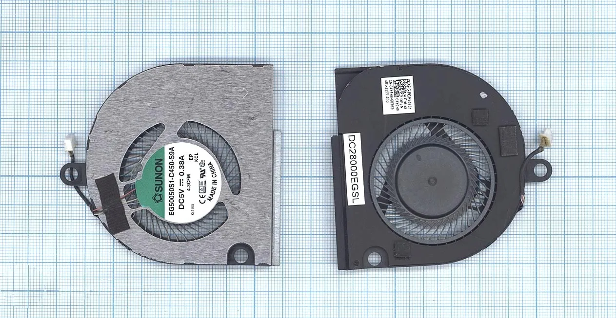 Вентилятор (кулер) для Dell Latitude E5550, p/n: KDB0705HCA02, EG50050S1-C450-S9A K47150,  DC28000EGDL (4-pin) CPU