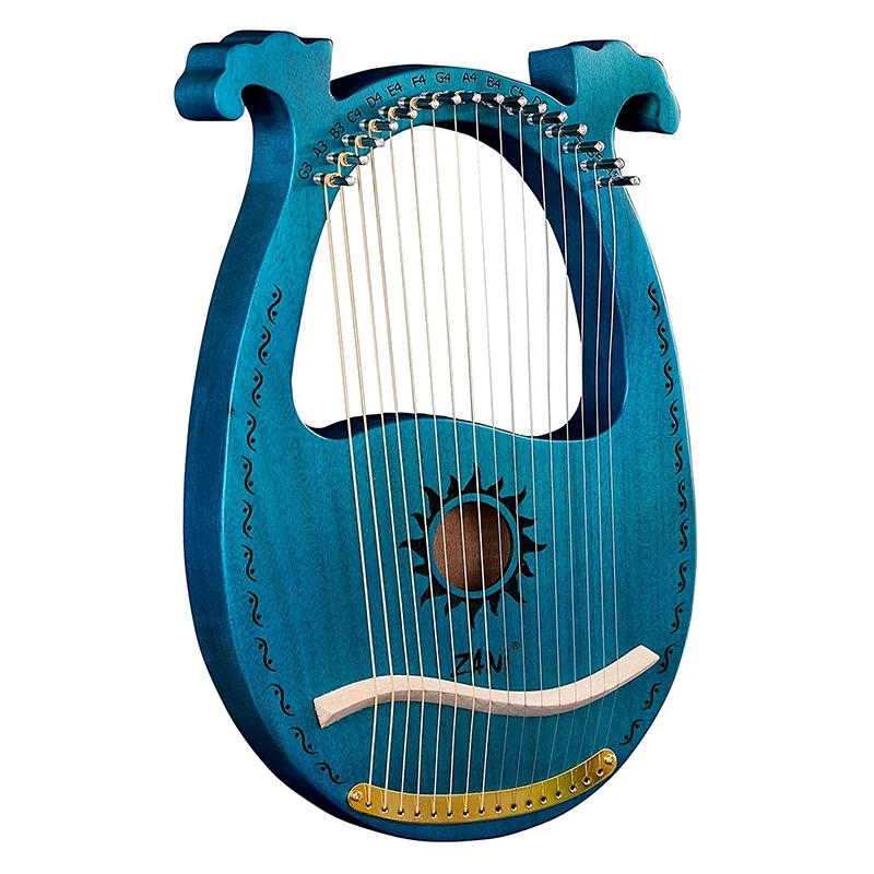 

ZANi Lyre Harp,16 String Mahogany Lyre Harp,16 String Lyre Unique Patterns Carved Phonetic Symbol,for Music Lovers Beginners,Etc