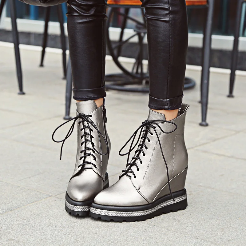 

2020 Lace-up New Pointed Martin Boots High Heel Thick Heel Non-tiring Shoes European Zipper Mid Calf Temperament Women Boots