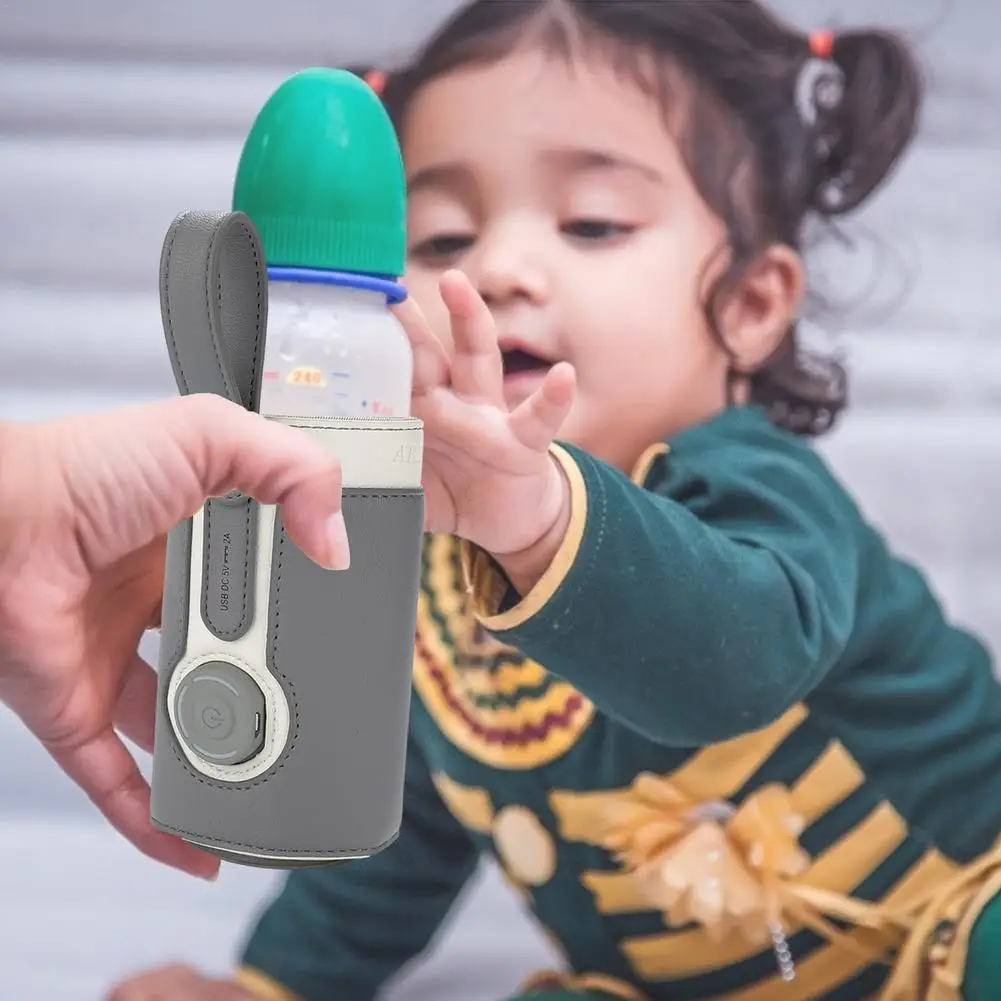 

USB Baby Bottle Warmer Heating Bag Milk Anti-slip Portable Thermal Bag For Home Travel Safety Baby Bottle Holder