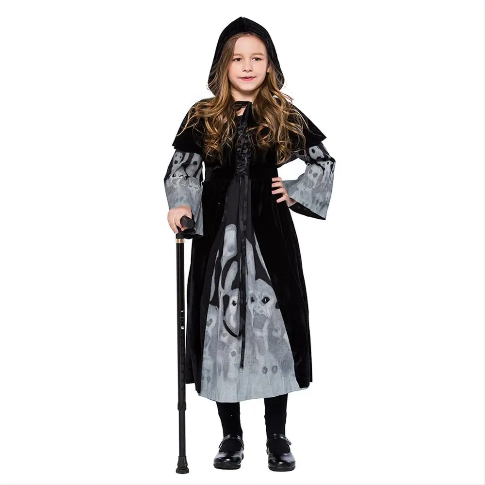 Костюм вампира на Хэллоуин платье ведьмы с длинным рукавом для девочек и женщин |